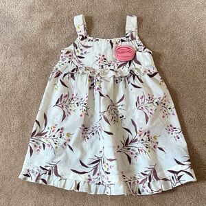 Kenneth Cole Reaction White Floral Sundress with Pink Rosette